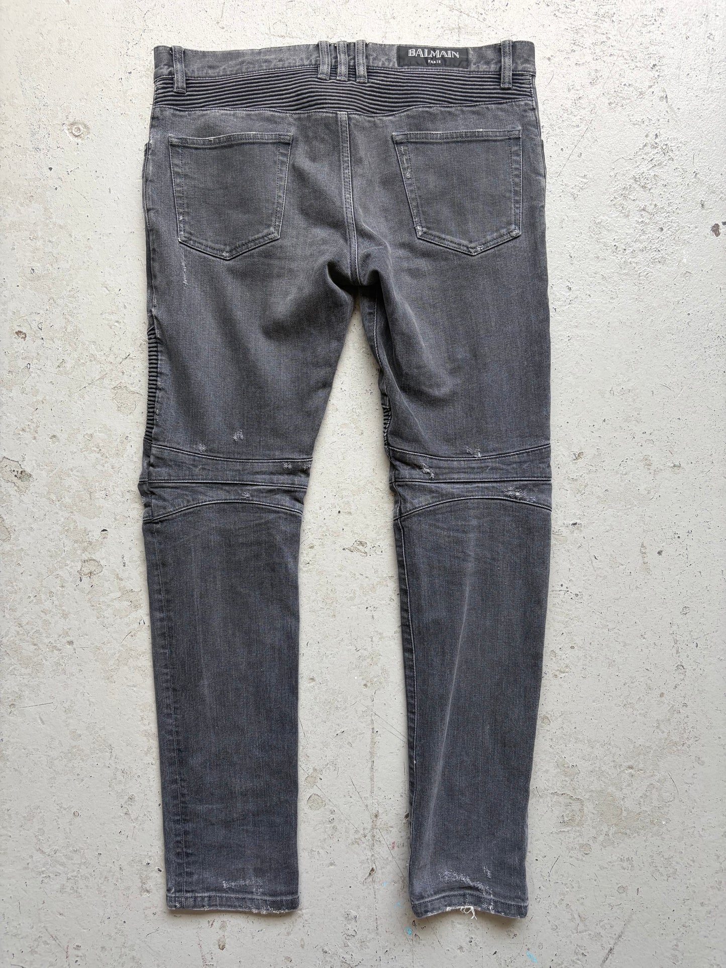 Balmain FW16 Dark Grey Biker Jeans (33)