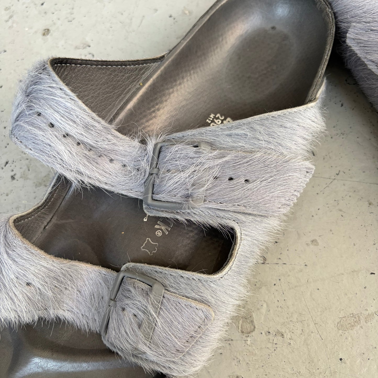 Rick Owens X Birkenstock Arizona Extro Fur Sandals (45)