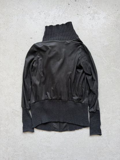 Isaac Sellam 2000's Asymmetrical Deerskin Leather Jacket (38)