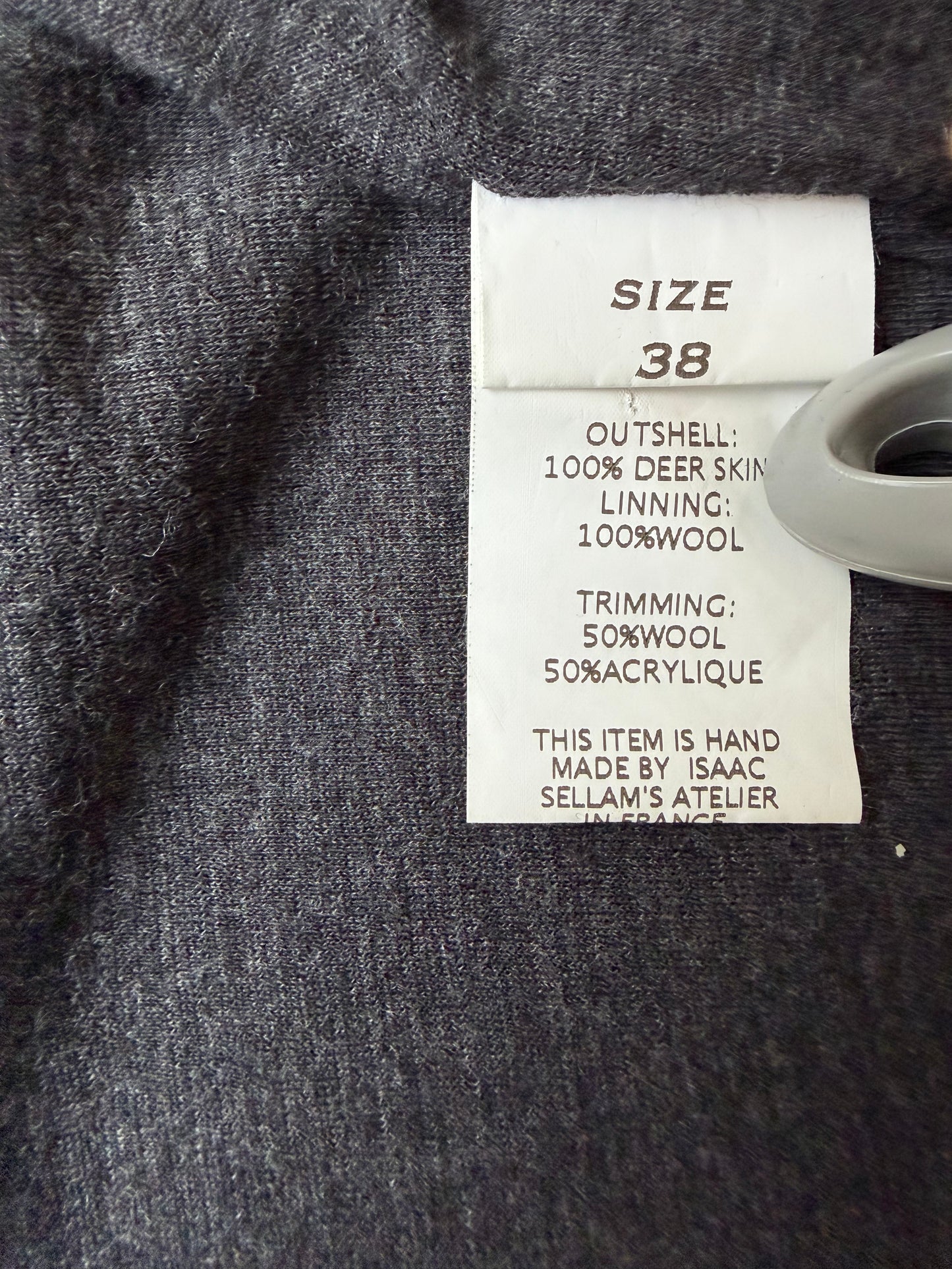 Isaac Sellam 2000's Asymmetrical Deerskin Leather Jacket (38)