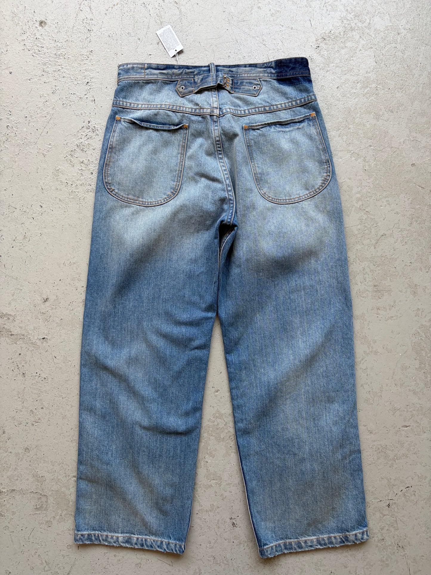 Maison Margiela SS26 Light Wash Buckle Jeans (32)