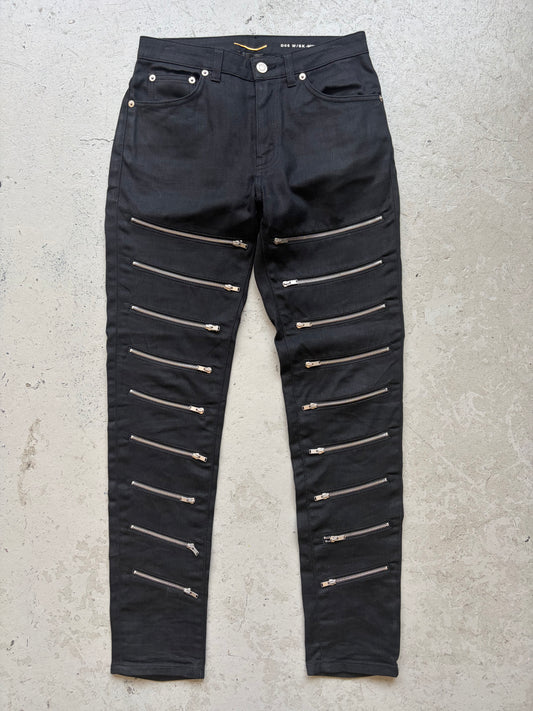 Saint Laurent Paris 2015 D05 Multi Zip Biker Denim (27)