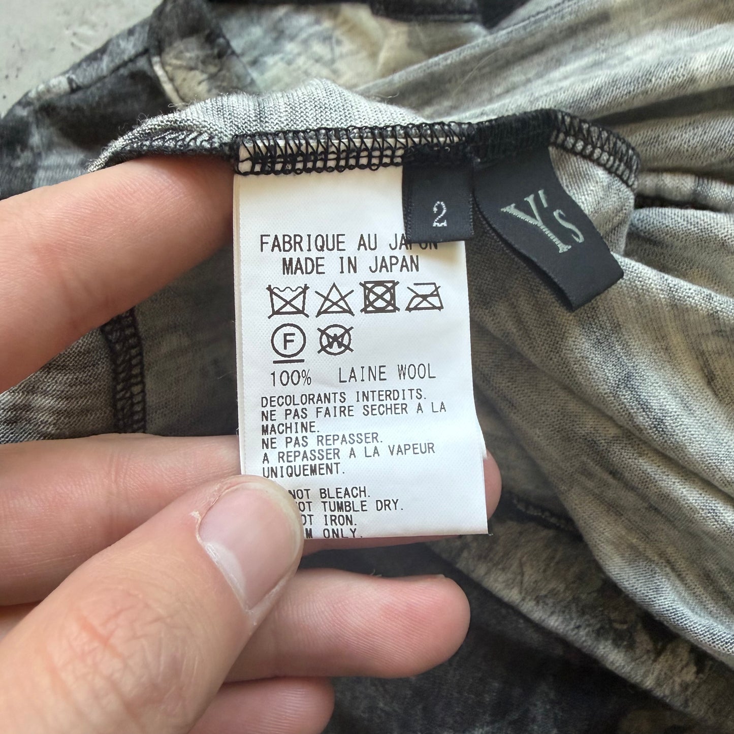 Yohji Yamamoto Y's Wool Print Long Sleeve (2)