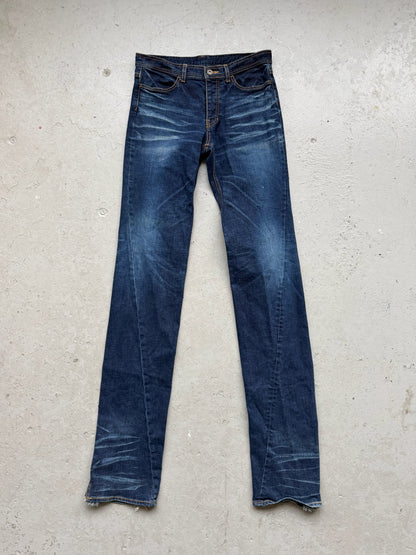 Rip Van Winkle Blue Wash Zipper Flare Denim (4)