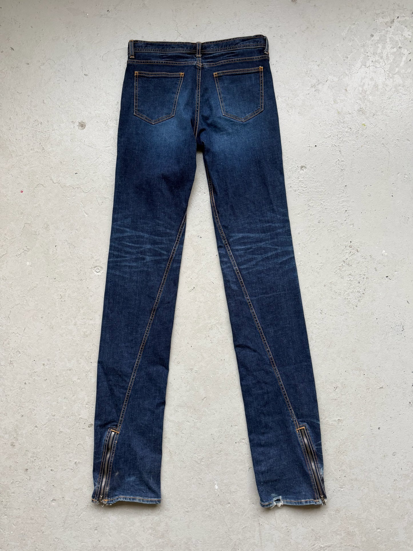 Rip Van Winkle Blue Wash Zipper Flare Denim (4)