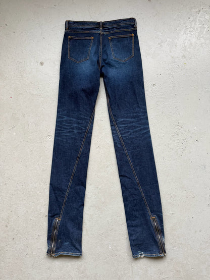 Rip Van Winkle Blue Wash Zipper Flare Denim (4)