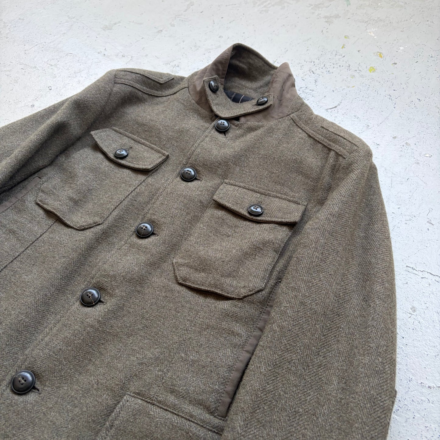 Giancarlo Rossi Olive Multi Pocket Button Up Jacket (48)