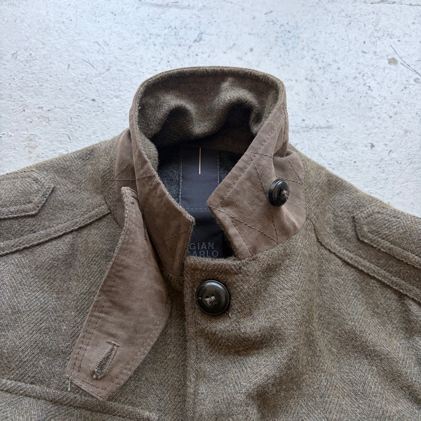 Giancarlo Rossi Olive Multi Pocket Button Up Jacket (48)