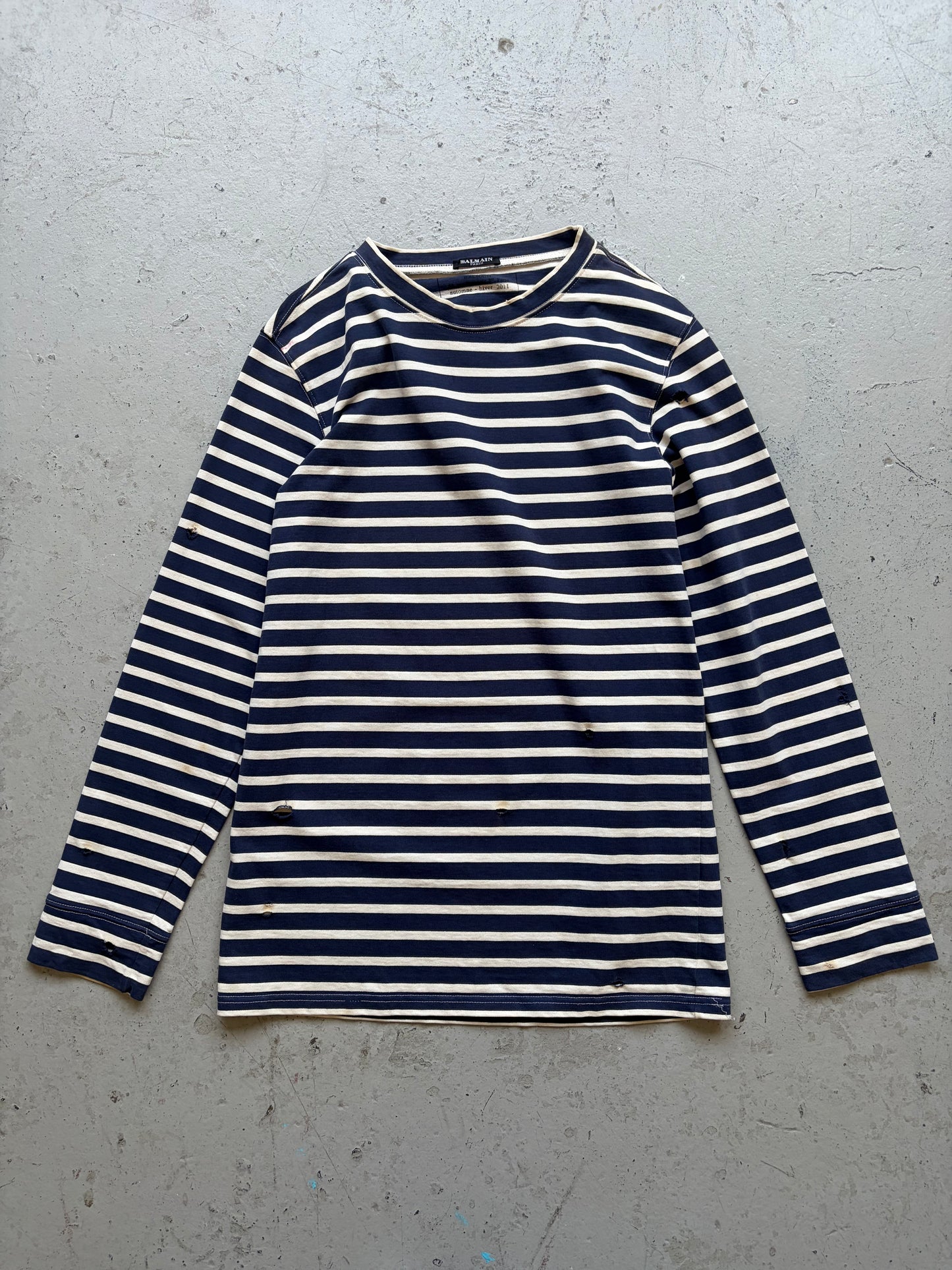 Balmain FW11 Striped Shotgun Long Sleeve  (M)