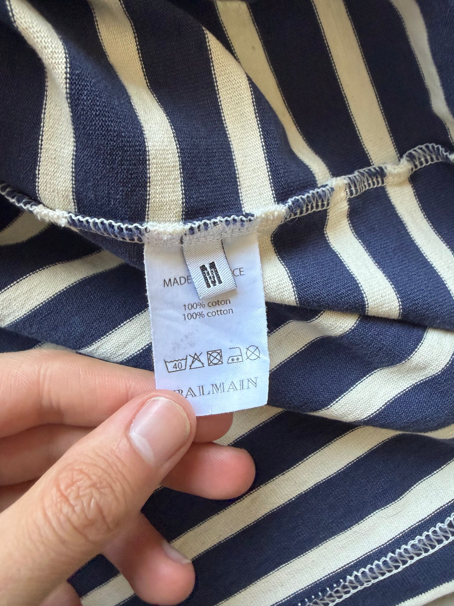 Balmain FW11 Striped Shotgun Long Sleeve  (M)
