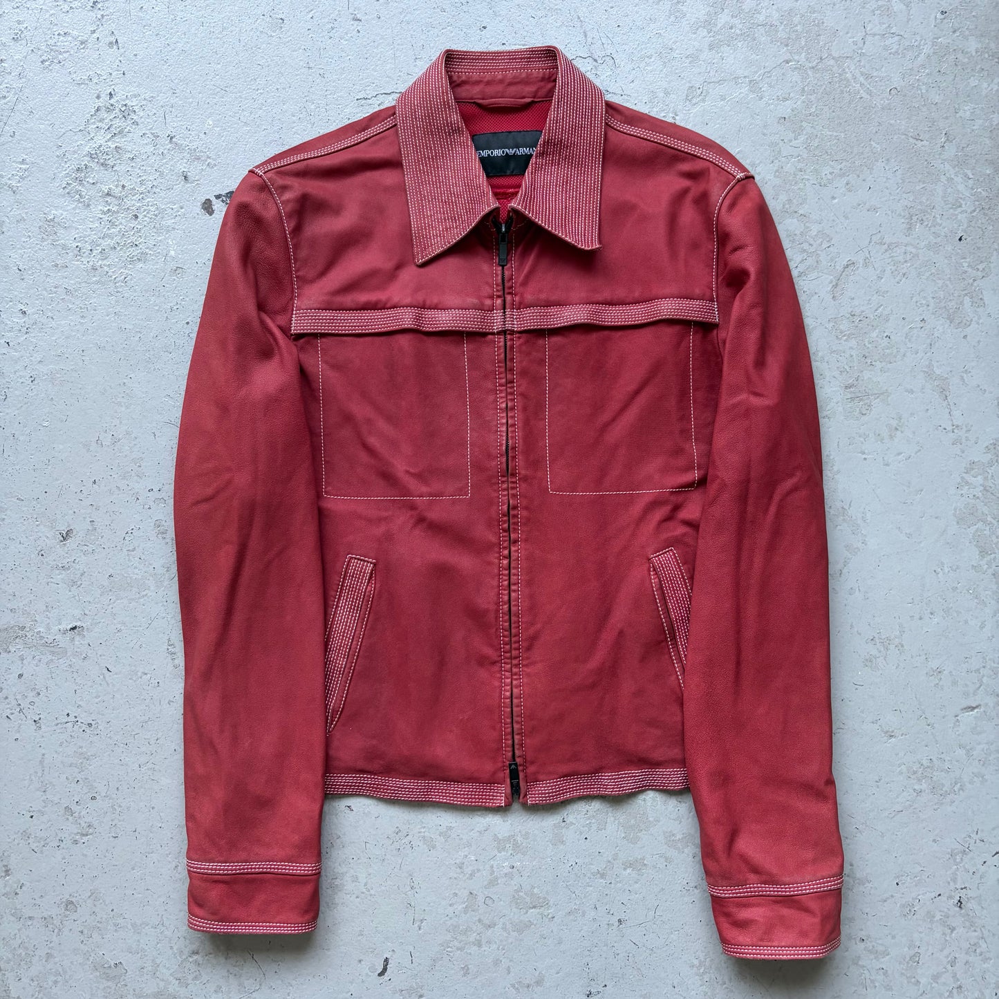 Emporio Armani 2006 Red Leather Jacket (50)