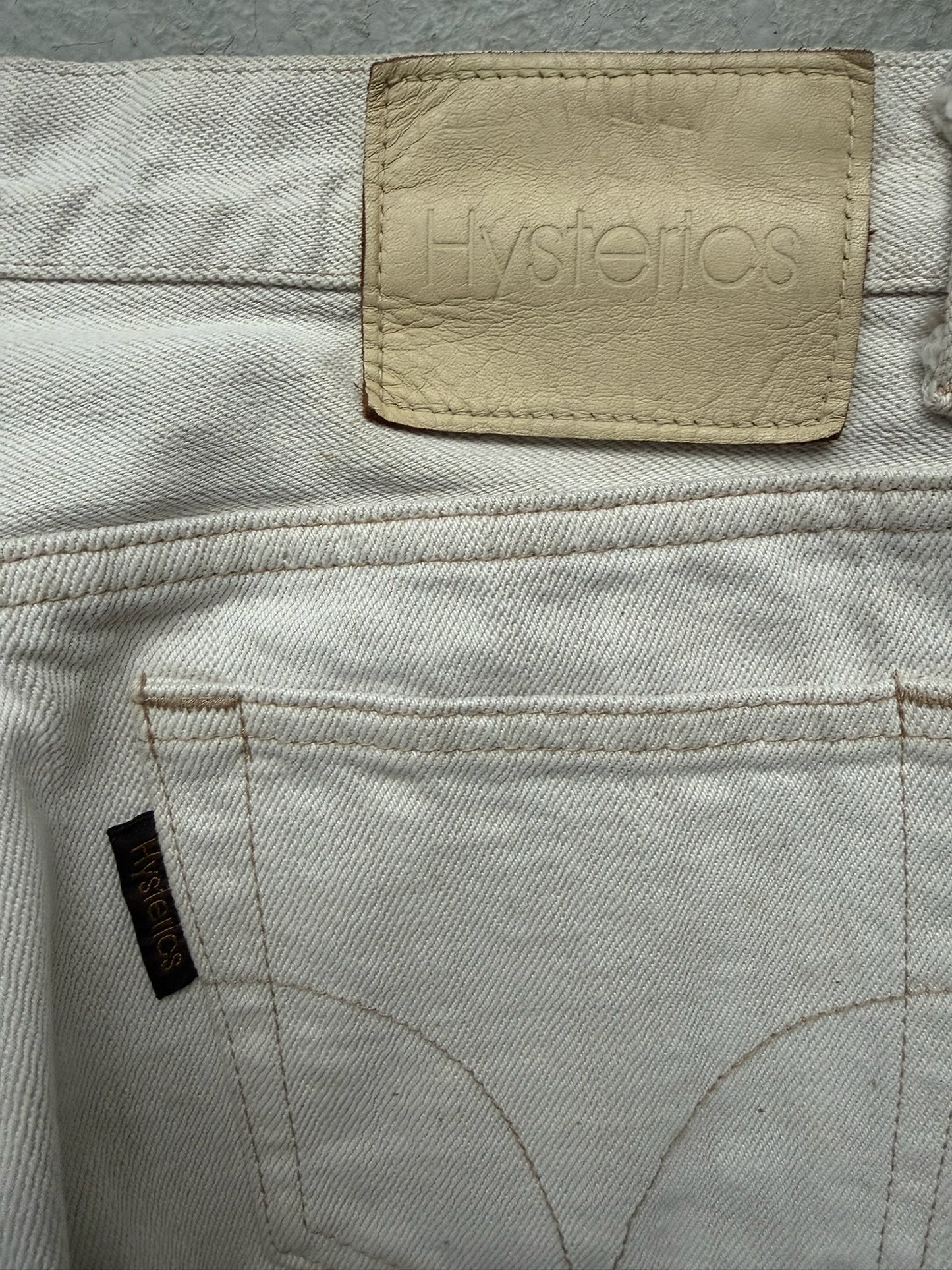 Hysteric Glamour Hysterics Distressed Paint Splatter White Denim (S)