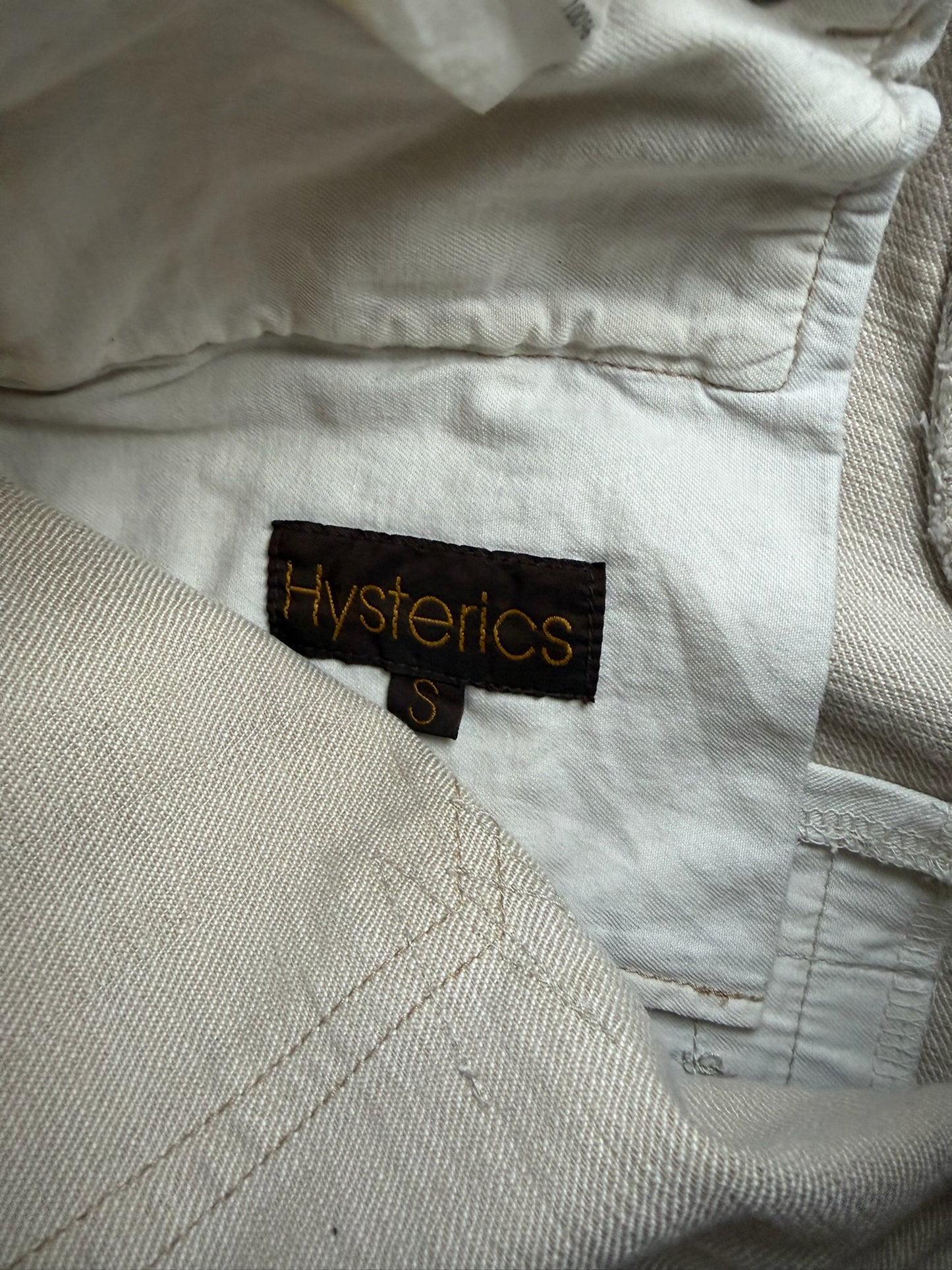 Hysteric Glamour Hysterics Distressed Paint Splatter White Denim (S)