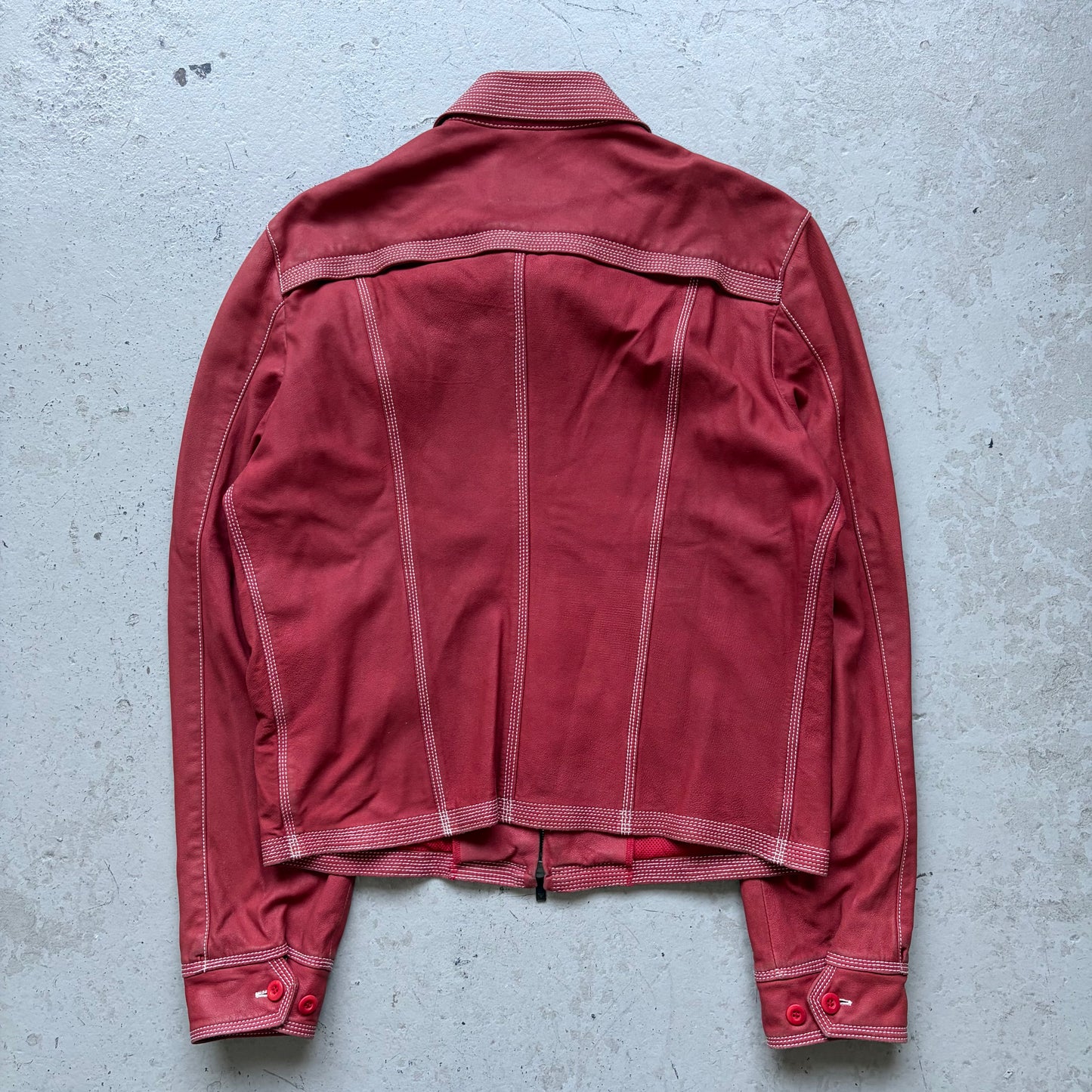 Emporio Armani 2006 Red Leather Jacket (50)