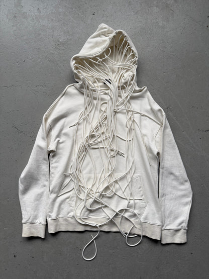 Post Archive Faction Left White Hoodie With Drawstrings (M)