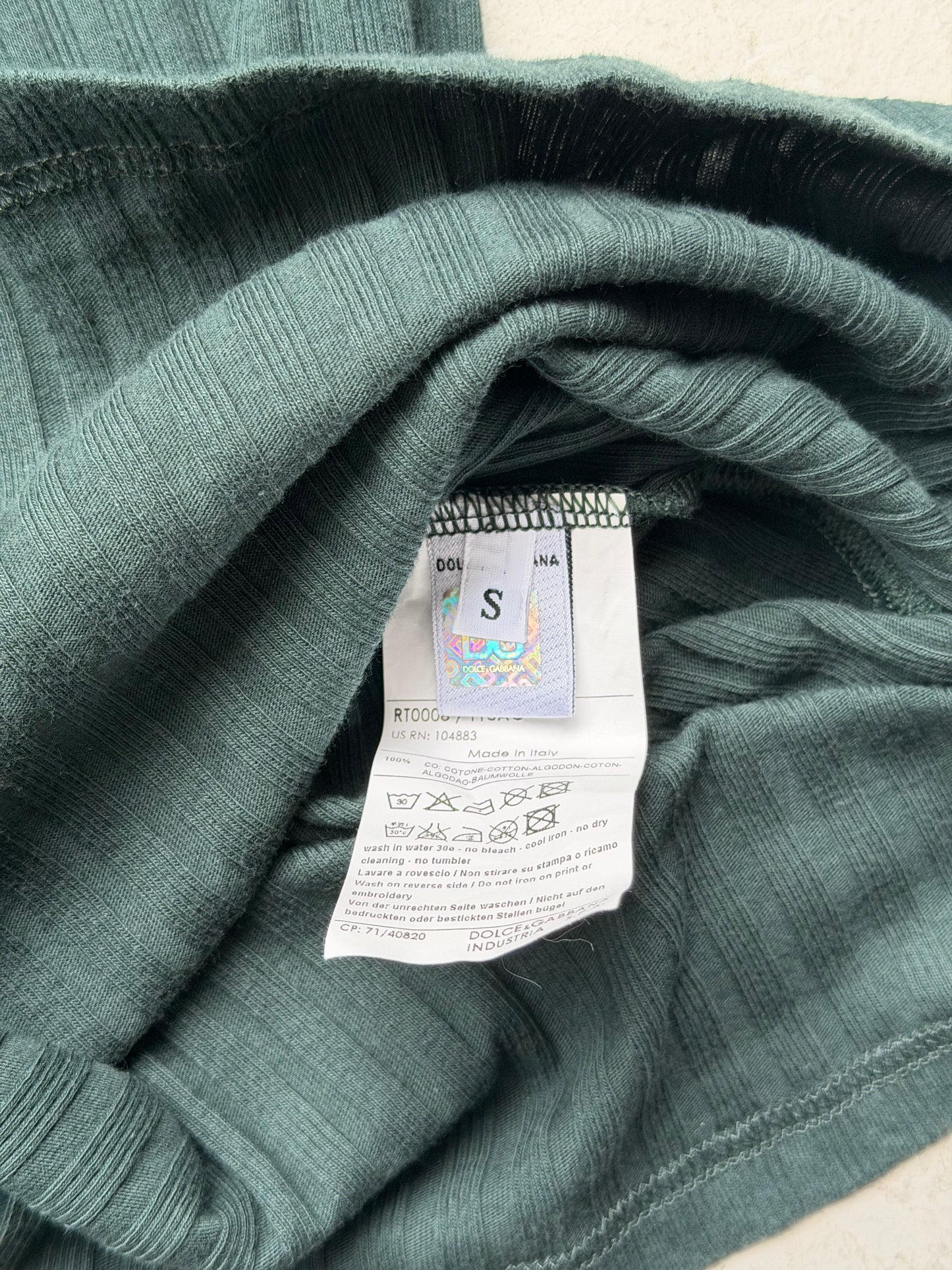 Dolce & Gabbana Forest Green Short Sleeve Shirt (S)