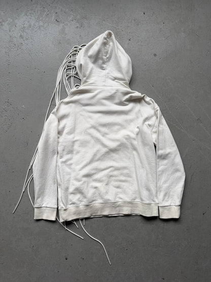 Post Archive Faction Left White Hoodie With Drawstrings (M)