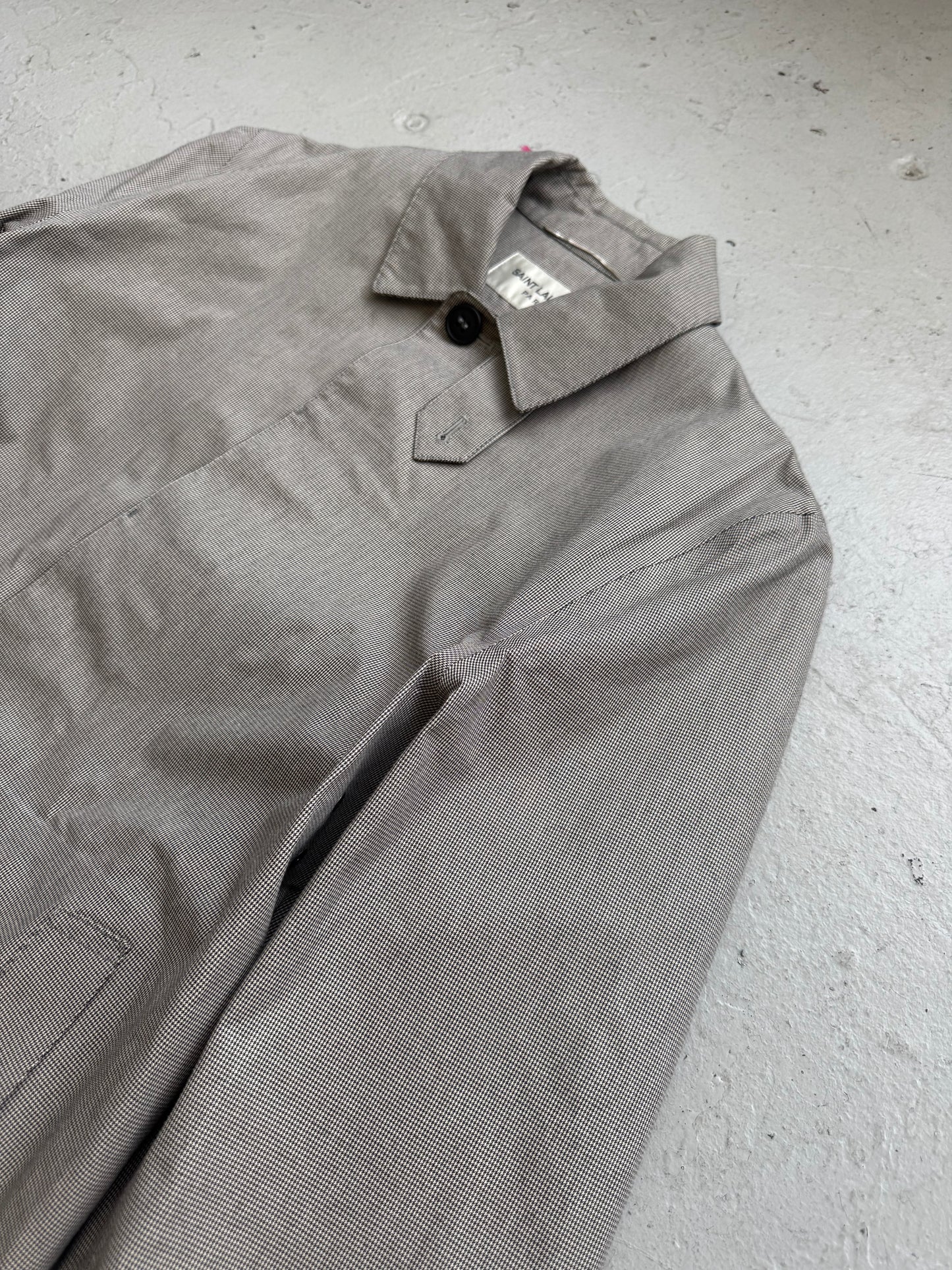 Saint Laurent Paris Houndstooth Trench Coat (48)