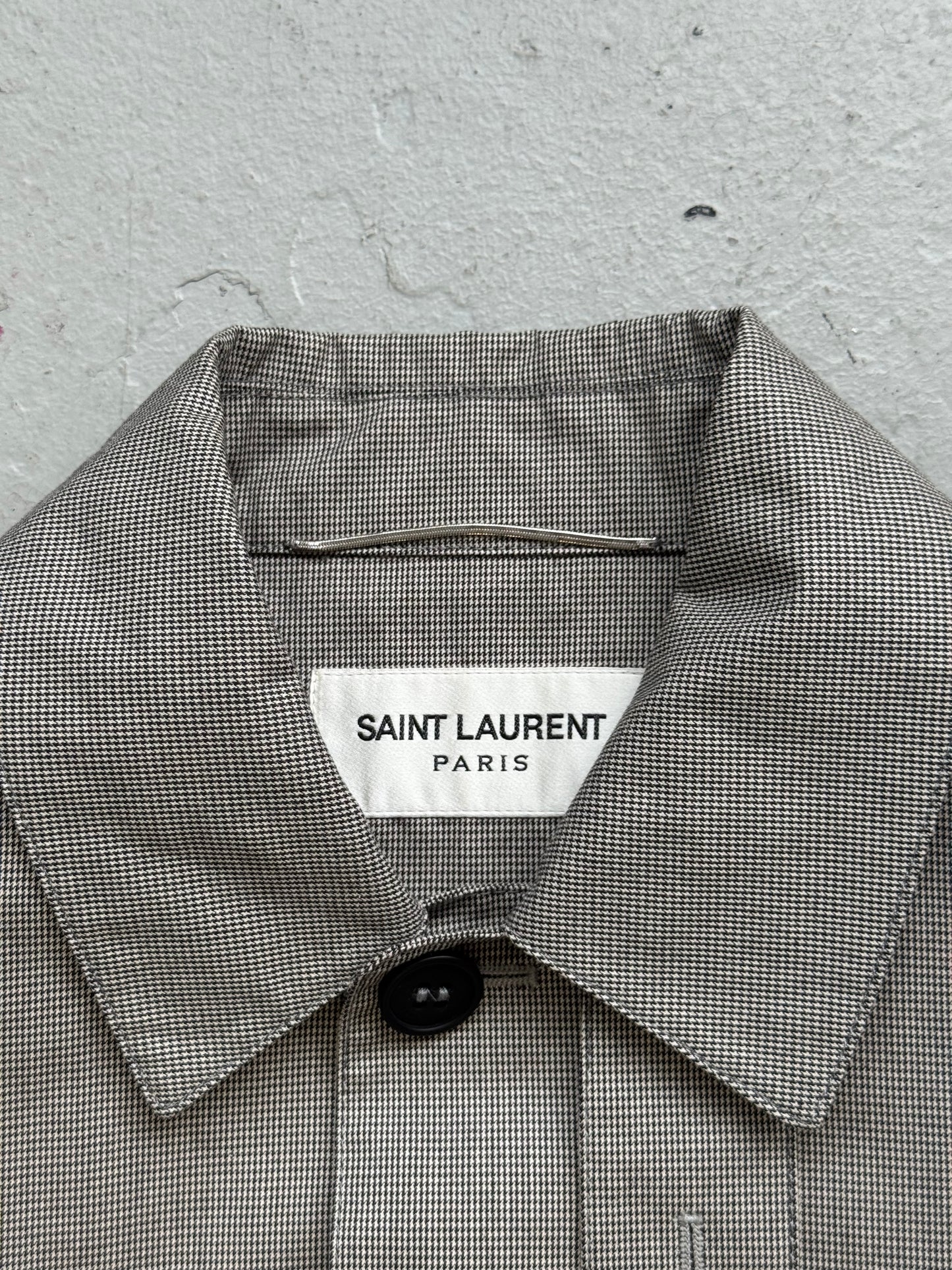 Saint Laurent Paris Houndstooth Trench Coat (48)