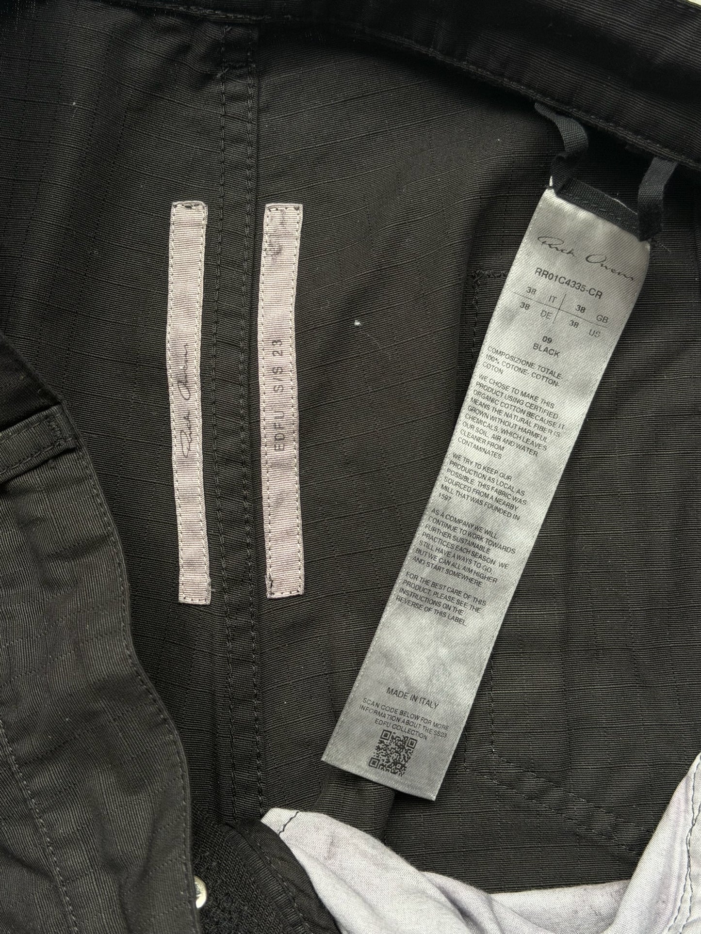 Rick Owens SS23 Edfu Black Bolan Trousers (38)