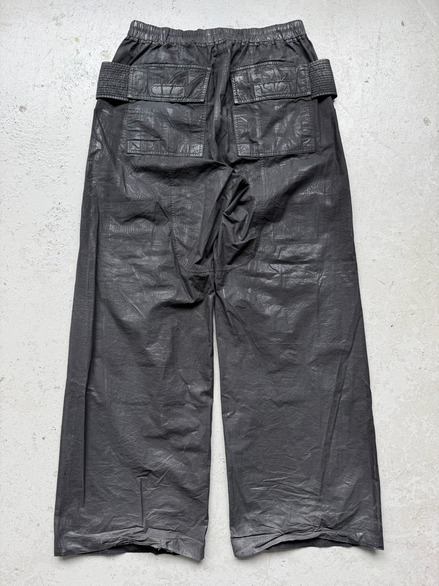 Rick Owens DRKSHDW Waxed Cotton Creatch Cargo Pants (XL)
