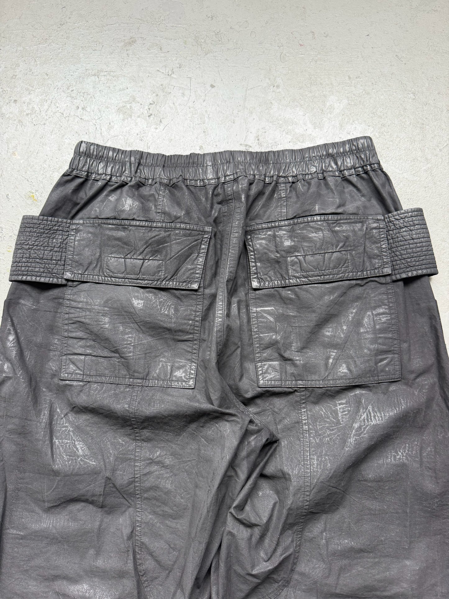 Rick Owens DRKSHDW Waxed Cotton Creatch Cargo Pants (XL)