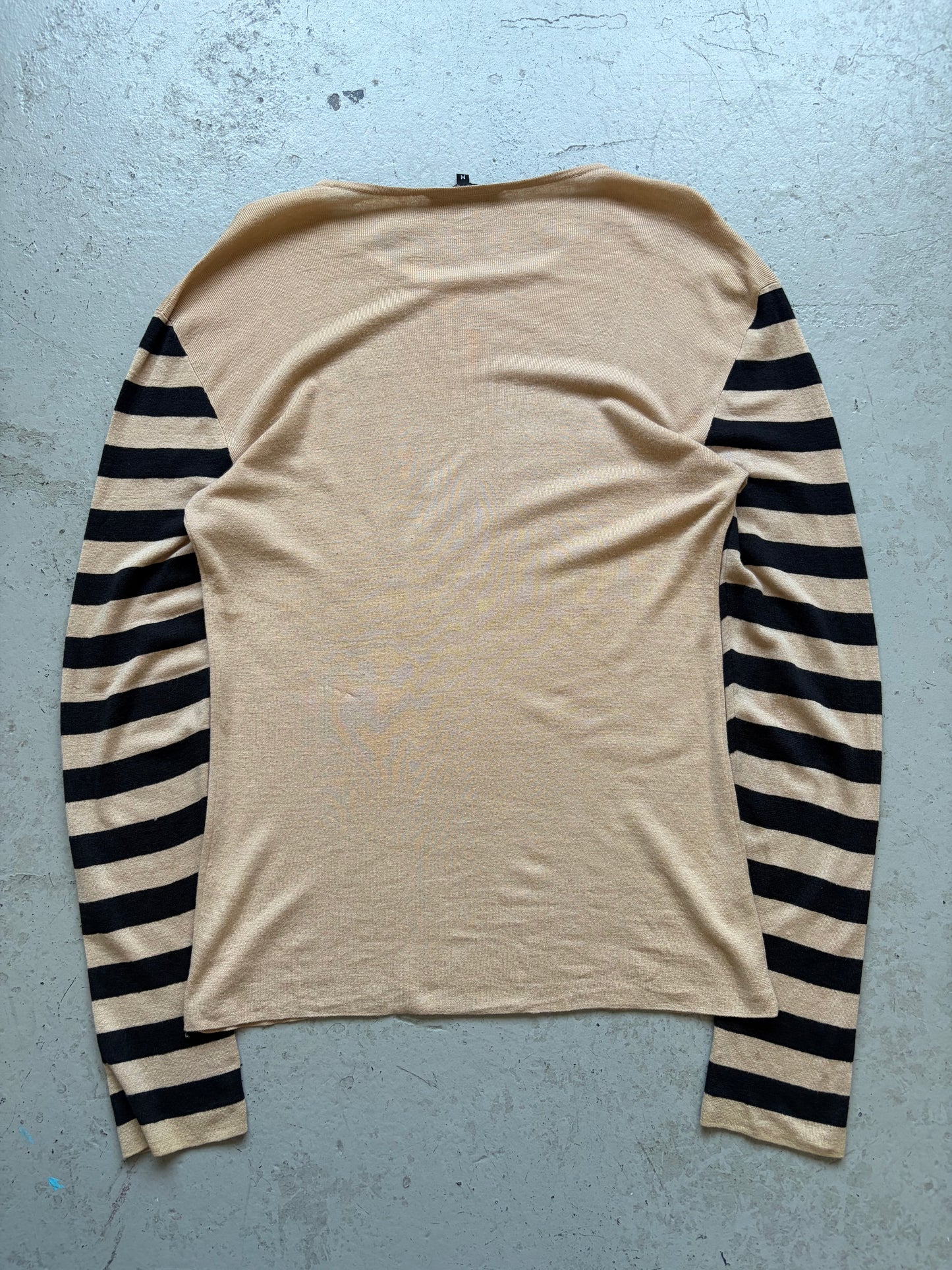 Gucci Tan Striped Sleeve Sweater (L)