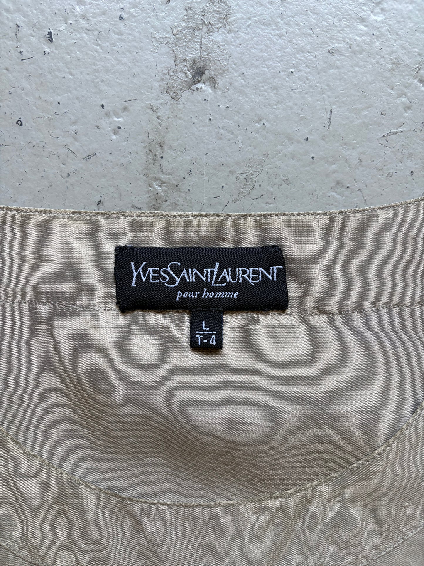 Yves Saint Laurent Grey Silk Short Sleeve Shirt (L)