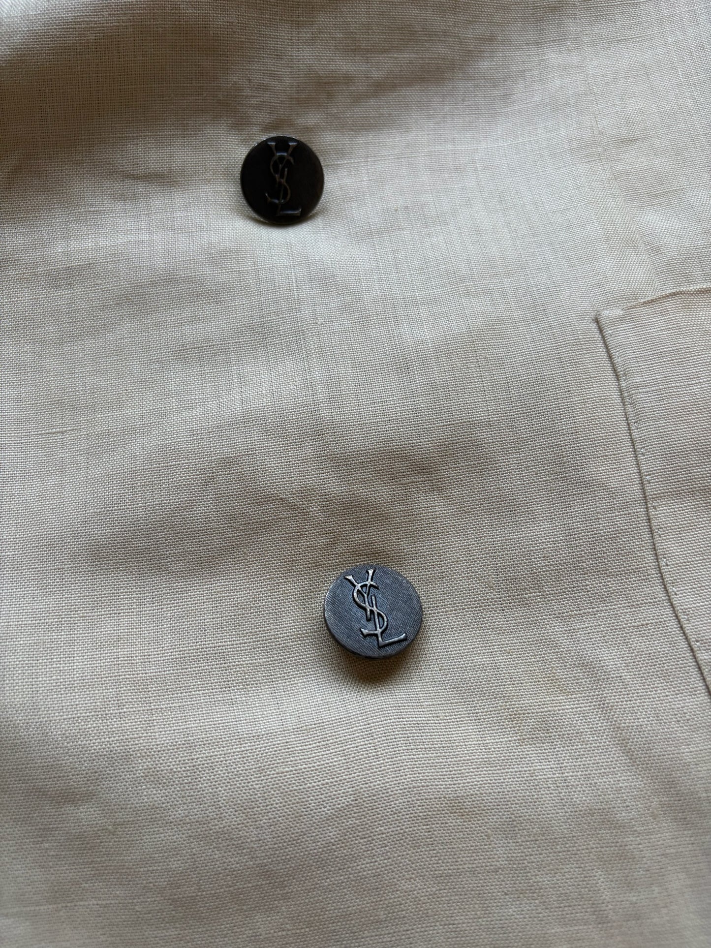 Yves Saint Laurent Khacki Linen Blazer (52)