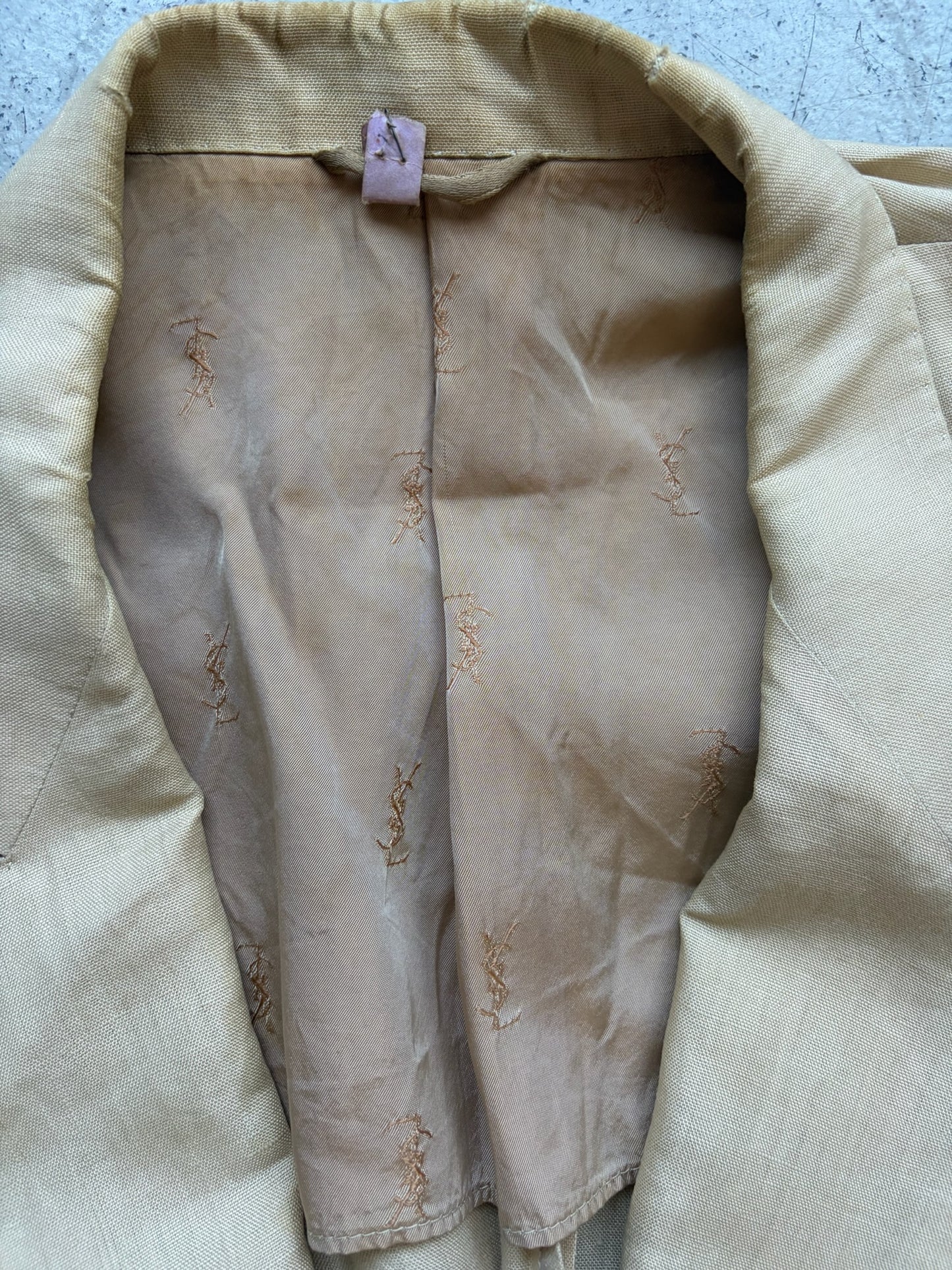 Yves Saint Laurent Khacki Linen Blazer (52)