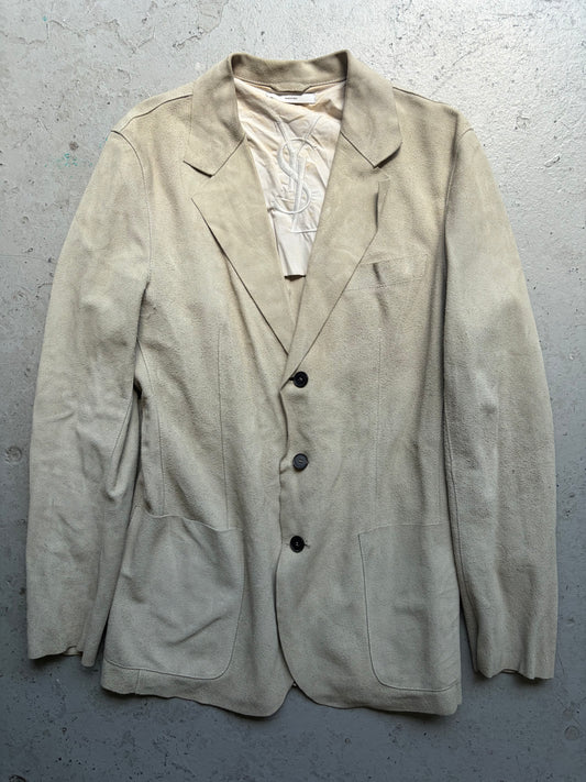 Yves Saint Laurent Grey Suede Blazer (48)