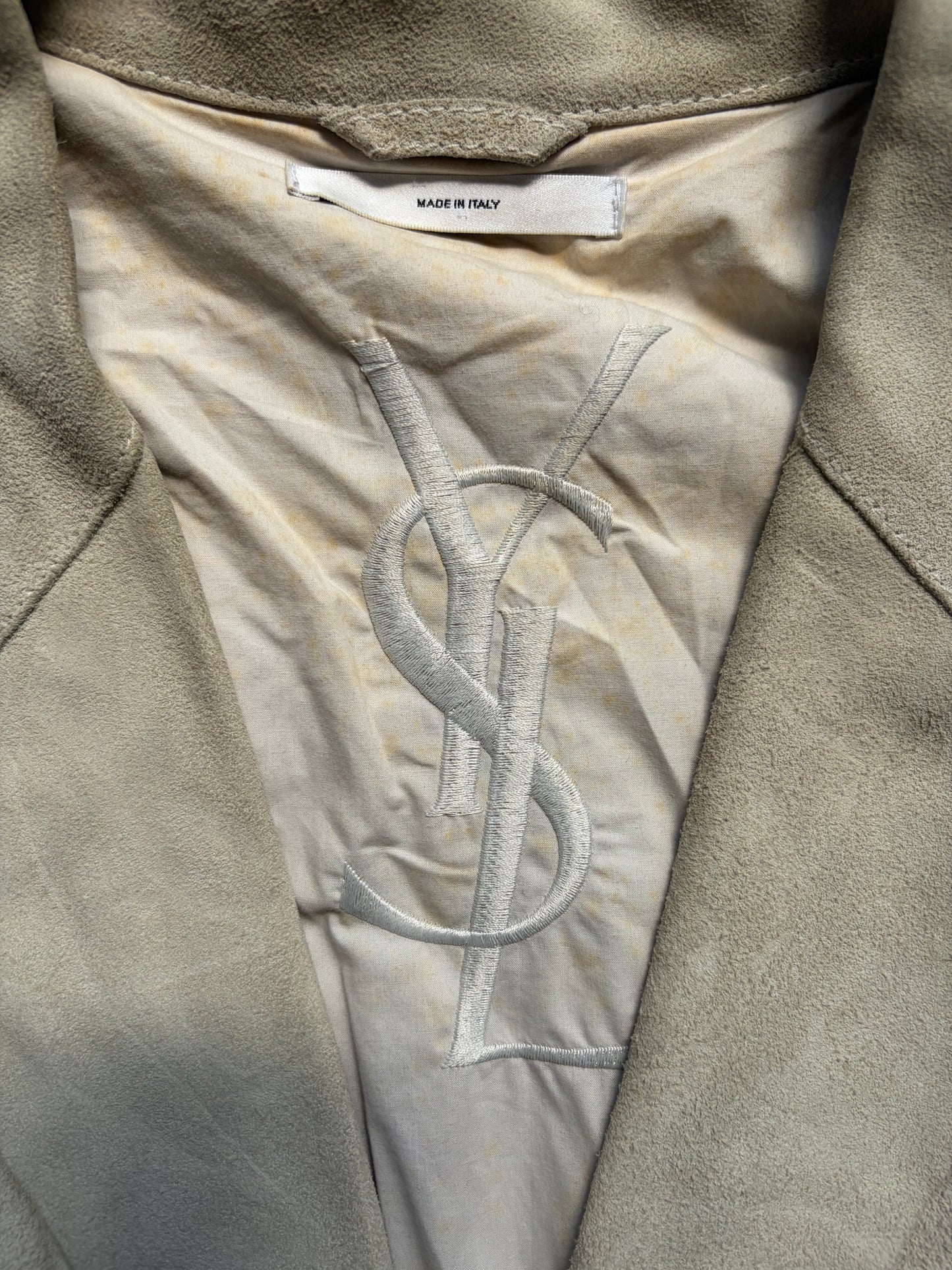 Yves Saint Laurent Grey Suede Blazer (48)