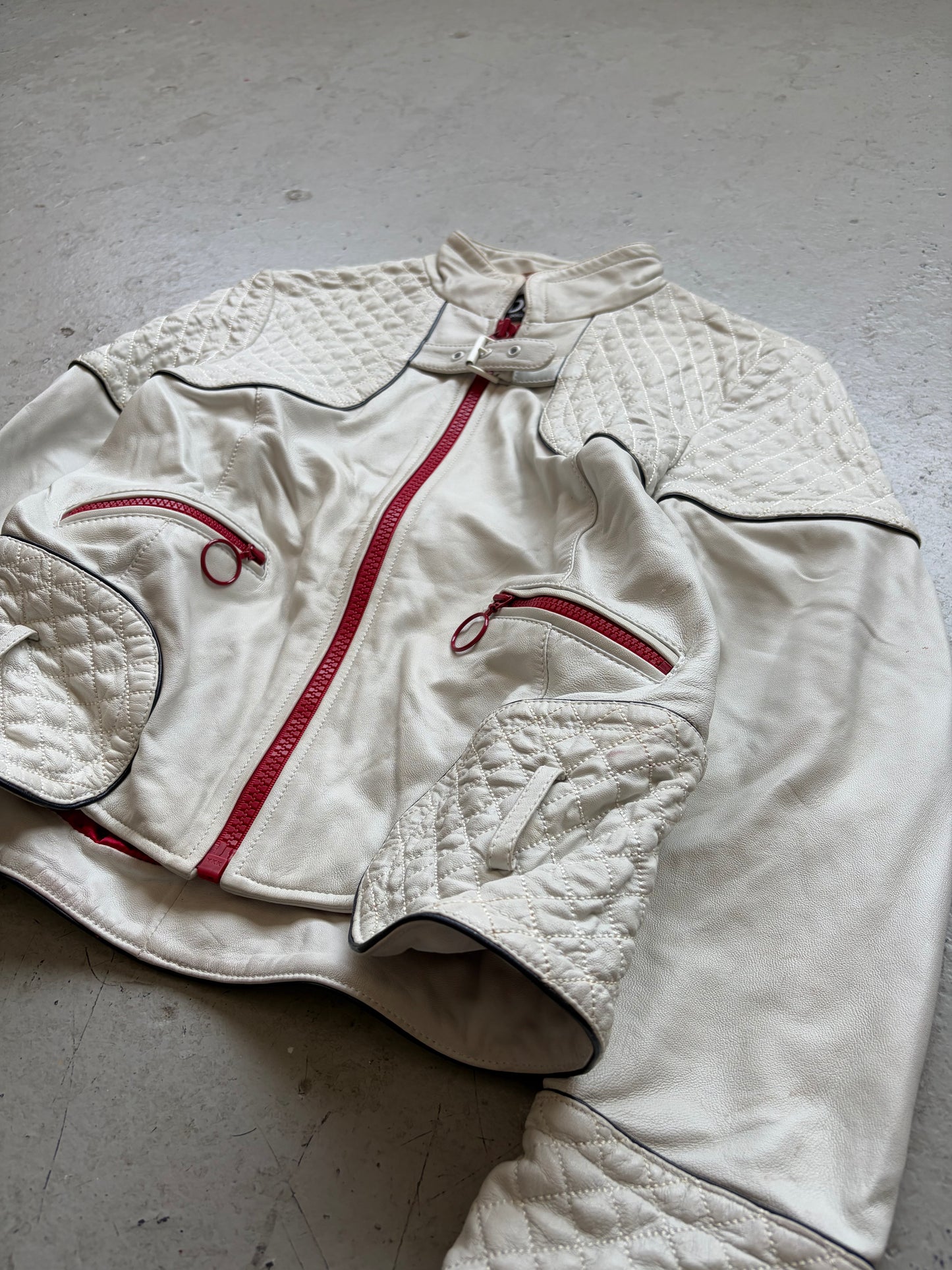 Dolce & Gabbana White Moto Jacket (44)