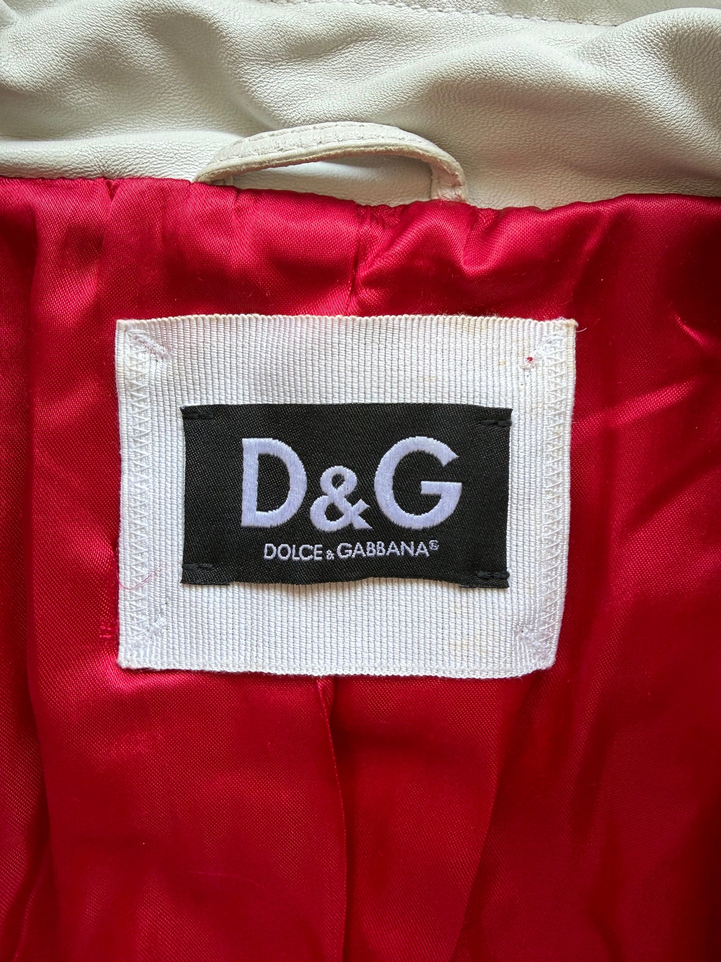 Dolce & Gabbana White Moto Jacket (44)