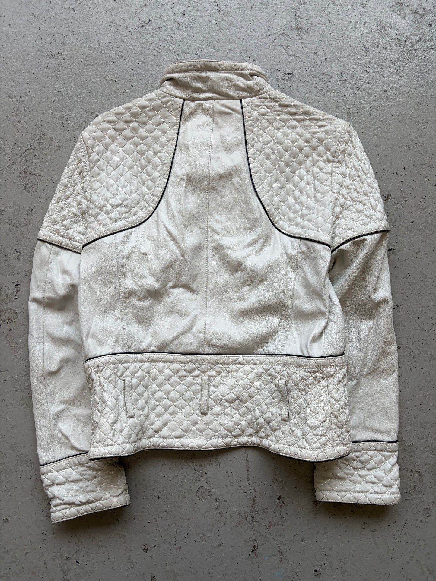 Dolce & Gabbana White Moto Jacket (44)
