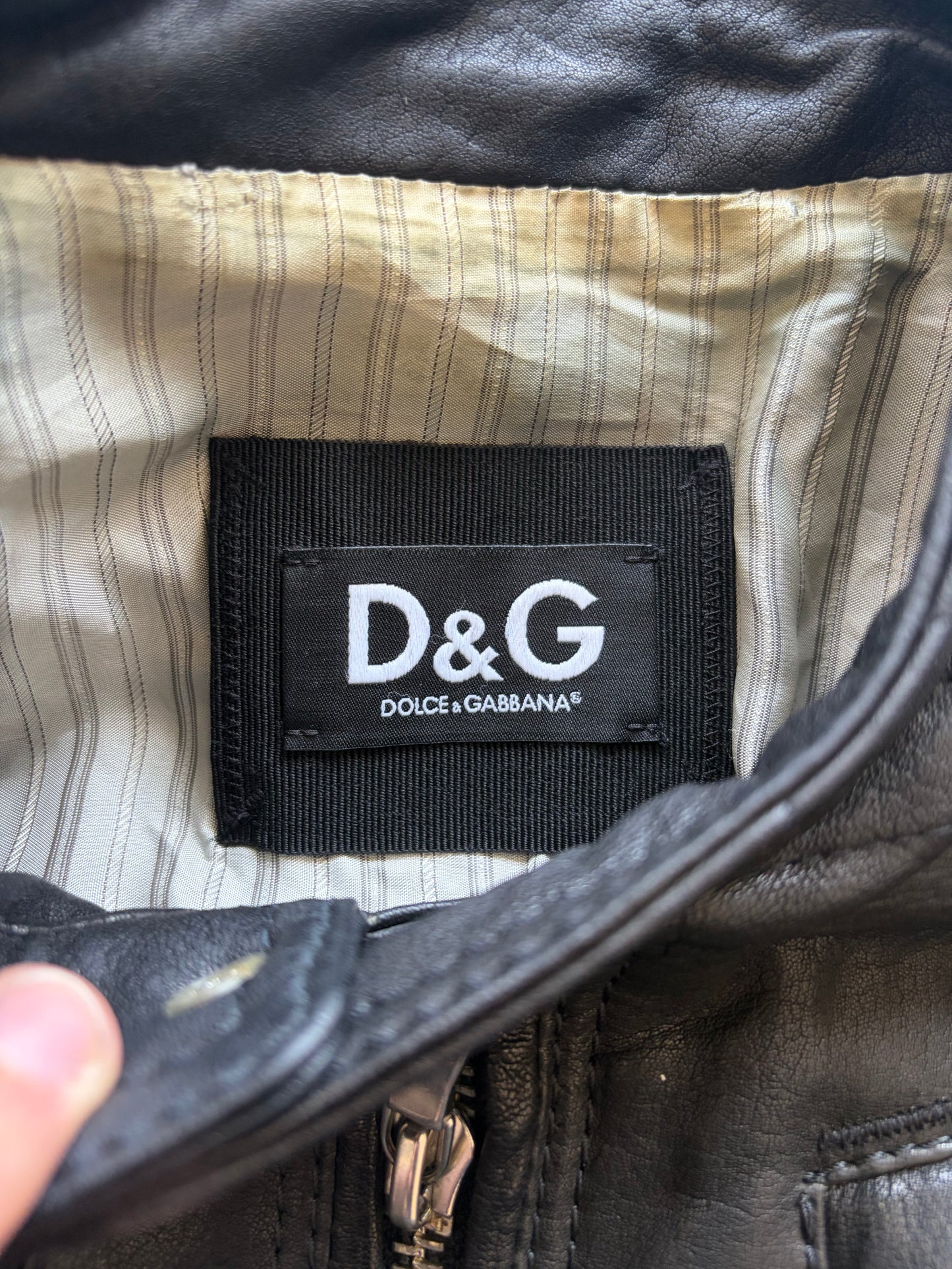 Dolce & Gabbana Multi Pocket Black Leather Jacket (50)