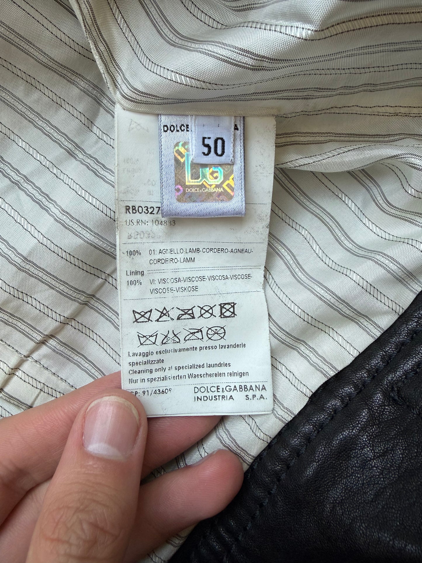 Dolce & Gabbana Multi Pocket Black Leather Jacket (50)