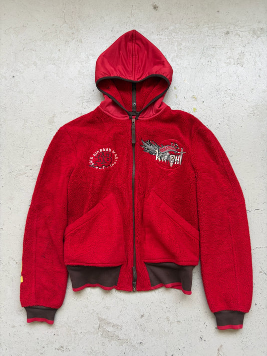 Marithe Francois Girbaud Dikaroo Knight Red Fleece Zip Up Hoodie (50)