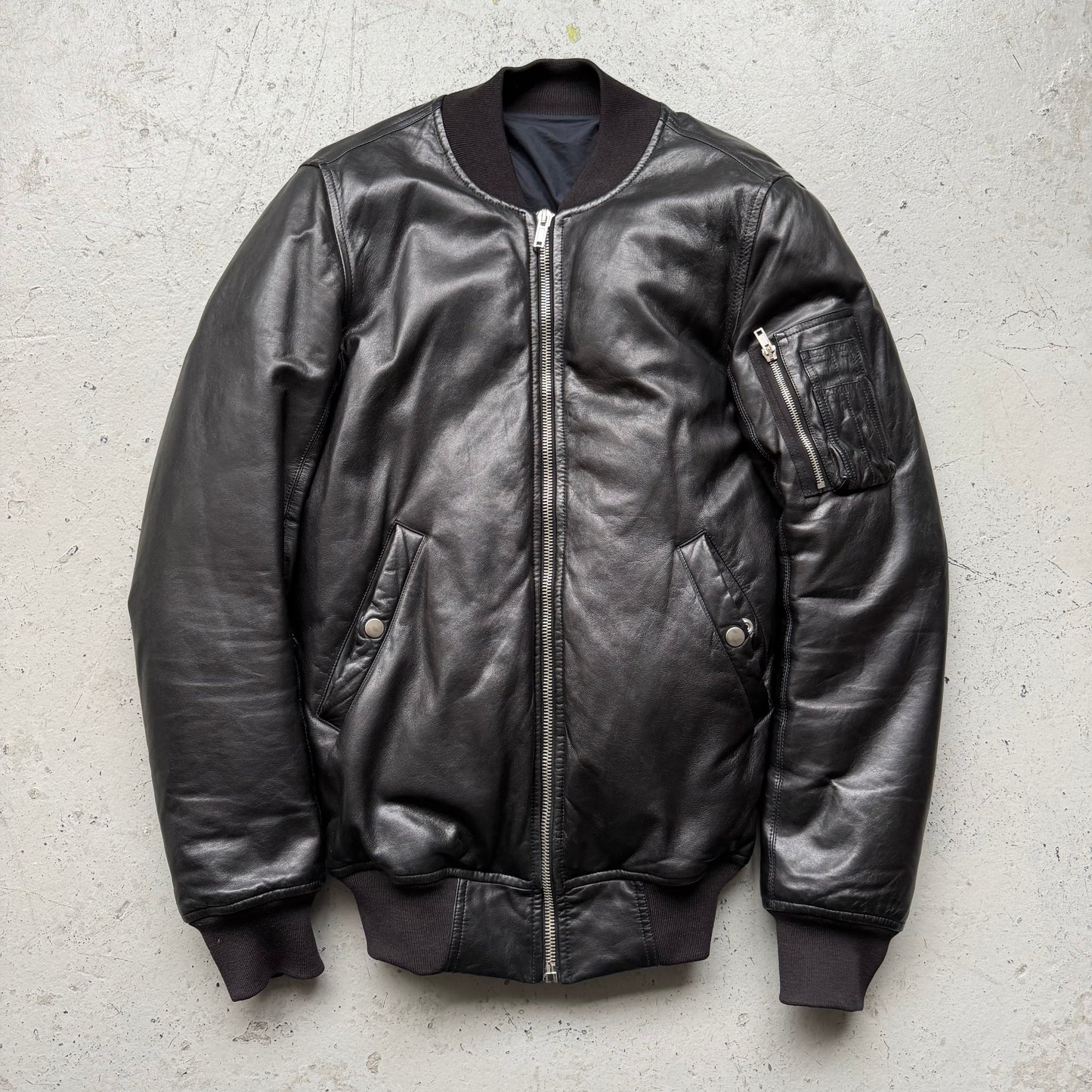 Rick Owens FW12 Mountain Lamb Leather MA-1 Bomber Down Jacket (50)