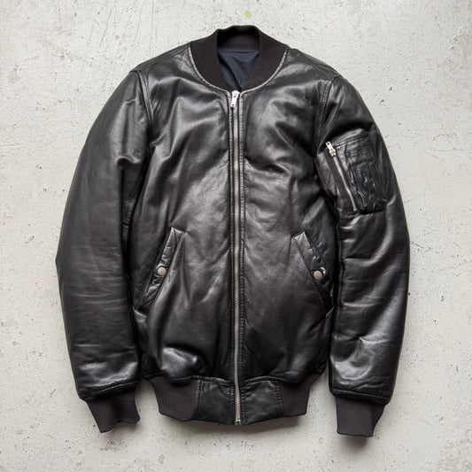 Rick Owens FW12 Mountain Lamb Leather MA-1 Bomber Down Jacket (50)