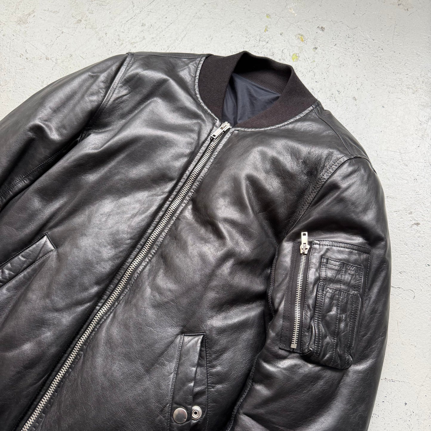 Rick Owens FW12 Mountain Lamb Leather MA-1 Bomber Down Jacket (50)