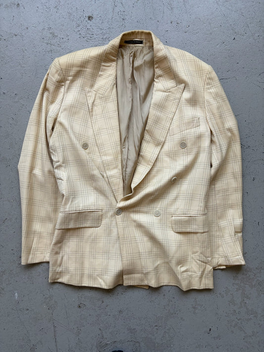 Yves Saint Laurent Tan Plaid Blazer (50)
