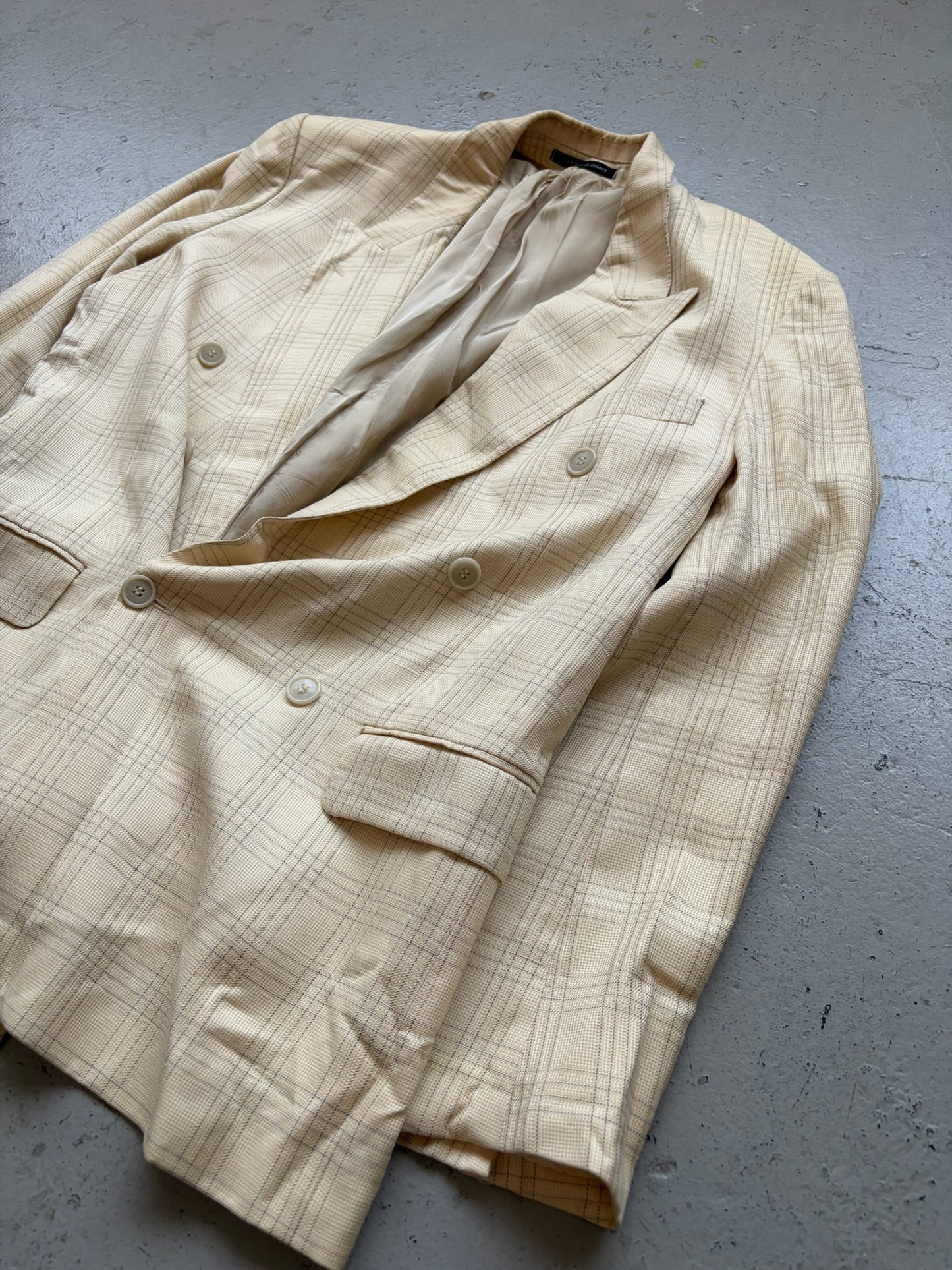 Yves Saint Laurent Tan Plaid Blazer (50)