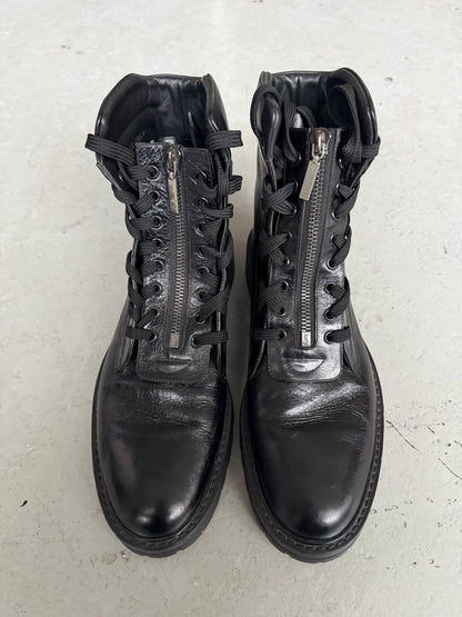 Saint Laurent Paris Leather William Whipstitch Combat Boot (46)