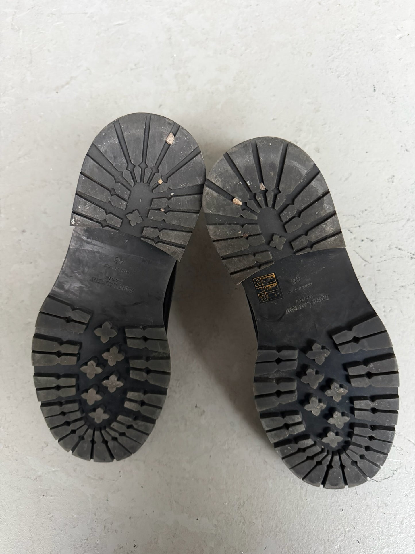 Saint Laurent Paris Leather William Whipstitch Combat Boot (46)