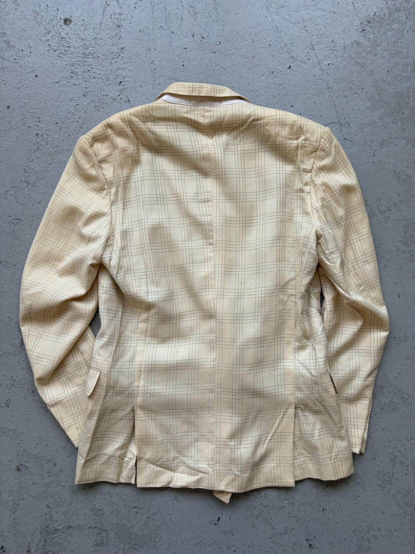 Yves Saint Laurent Tan Plaid Blazer (50)