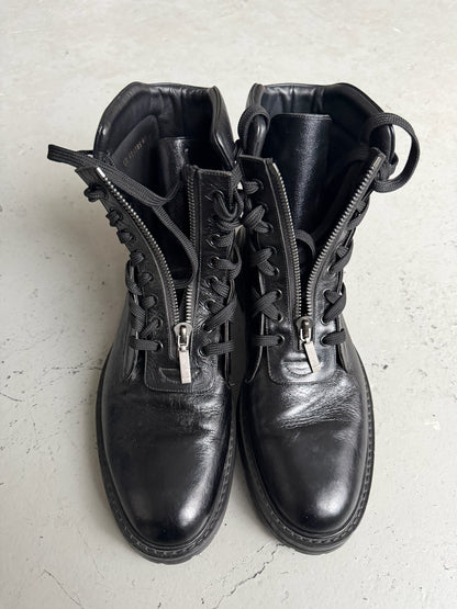 Saint Laurent Paris Leather William Whipstitch Combat Boot (46)