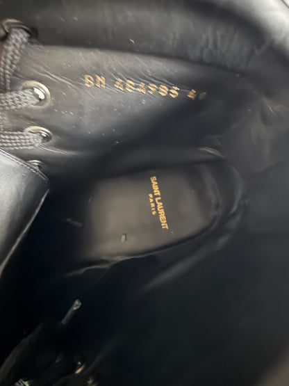 Saint Laurent Paris Leather William Whipstitch Combat Boot (46)