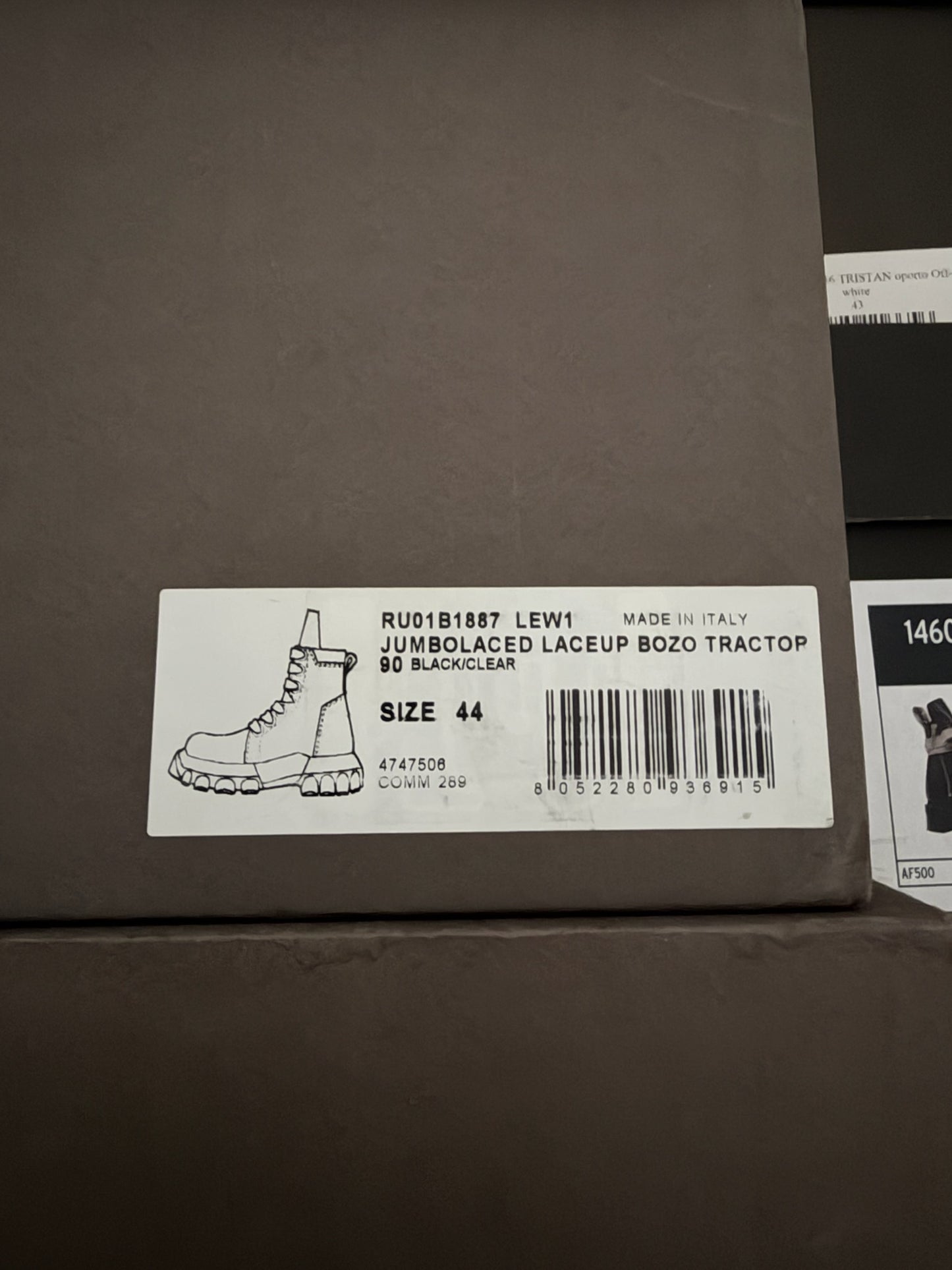 Rick Owens Jumbolace Bozo Tractor Boots (44)