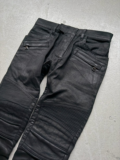 Balmain Waxed Biker Pants (29)